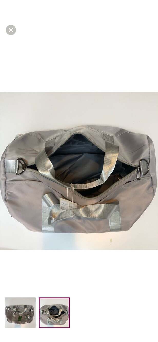 Halara Grey Nylon Gym Duffle Bag with Shoe Compartment - Picture 2 of 9